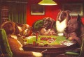 Hunde spielen Poker rot